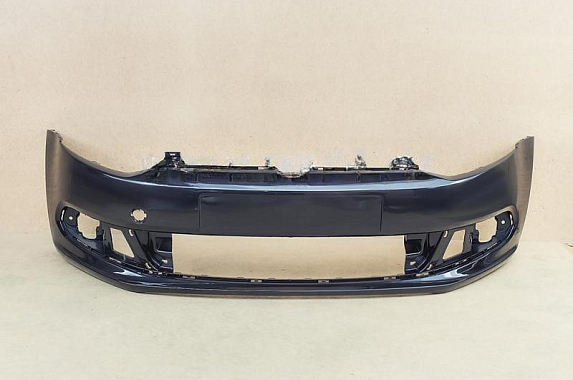 Бампер передний Volkswagen Polo 2010-2015 4D Россия Deep LC9X (Черный перламутр)